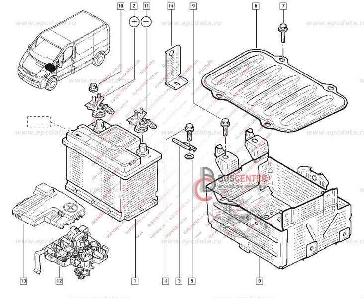 Кронштейн крепления аккумулятора Renault Trafic 8200138875 95911 фото