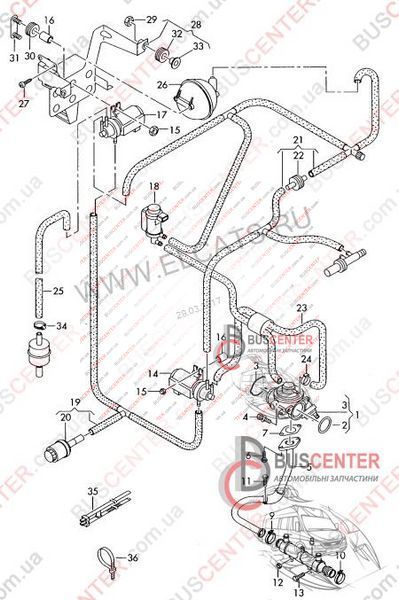 Перетворювач тиску турбокомпресора Volkswagen Transporter 1J0906627B 66545 фото