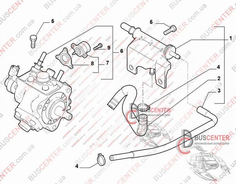 Трубка ТНВД (шланг/ патрубок) Fiat Ducato 55231705 84892 фото