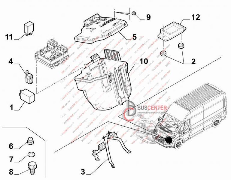 Кронштейн крепления блока предохранителей Fiat Ducato 1370992080 84668 фото