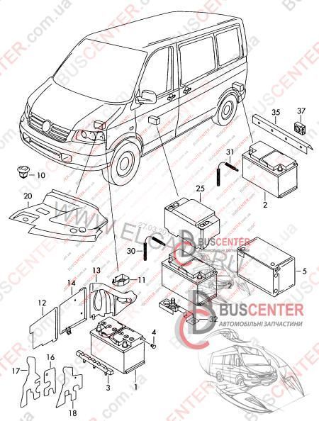 Кожух акумулятора ( захист) Volkswagen Transporter 7H0915437 66370 фото
