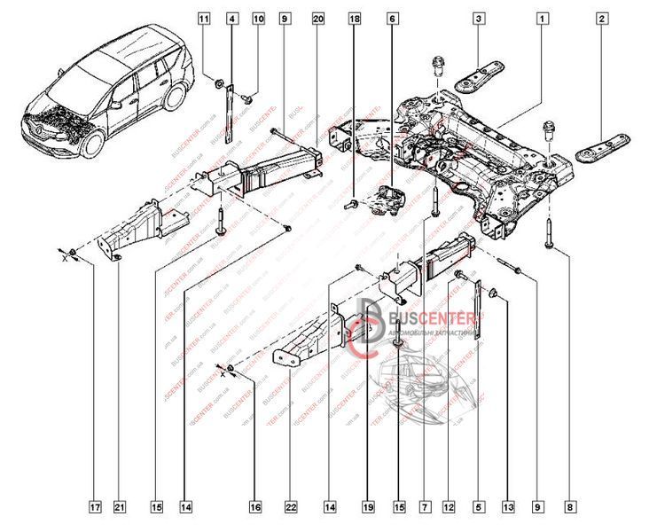 Кронштейн усилителя бампера правый ( ) Renault Espace 6040247010 622106394R 125959 фото