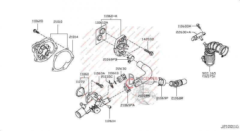 Корпус термостата Nissan Qashqai 1106000Q0N 558751 117835 фото