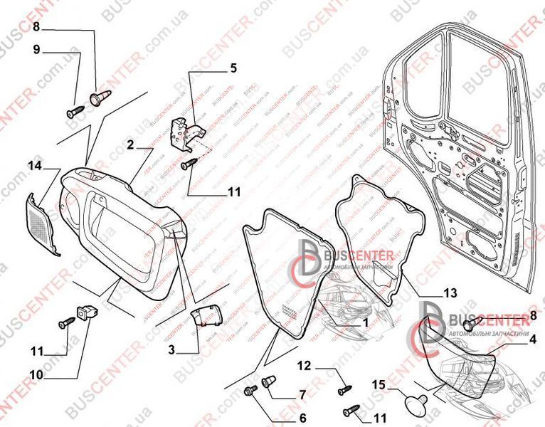 Обшивка дверей передньої правої ( карта) Peugeot Boxer 735560100 9341CG 114089 фото