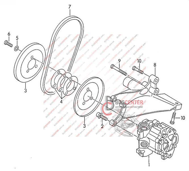 Кронштейн кріплення насоса гідропідсилювача керма Volkswagen Transporter 044145548D 044 145 548 39645 фото
