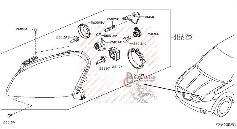 Фара передня ліва з 2010 ( ксенон) Nissan Qashqai 26060-BR60A 1EL010335-25 121907 фото