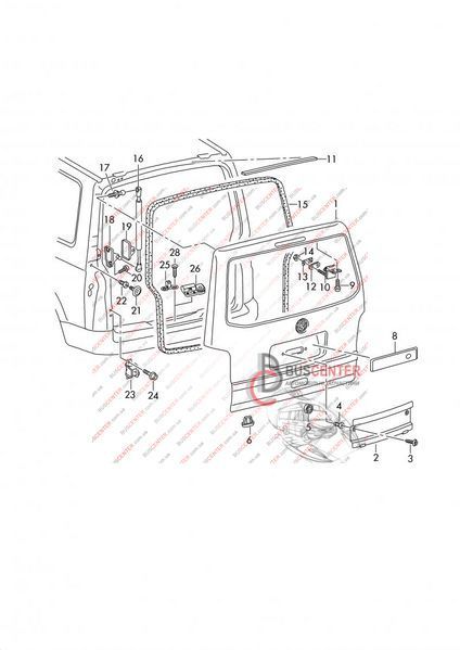 Кронштейн кріплення амортизатора задніх дверей правий Volkswagen Transporter 7E0 827 436 A 7E0827436A 123321 фото