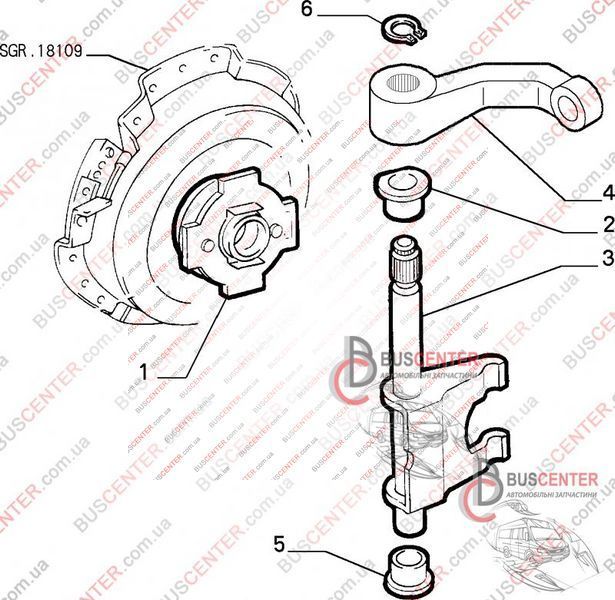 Втулка вала КПП (нижняя) Fiat Doblo 46543812 B030.12189 151775 фото