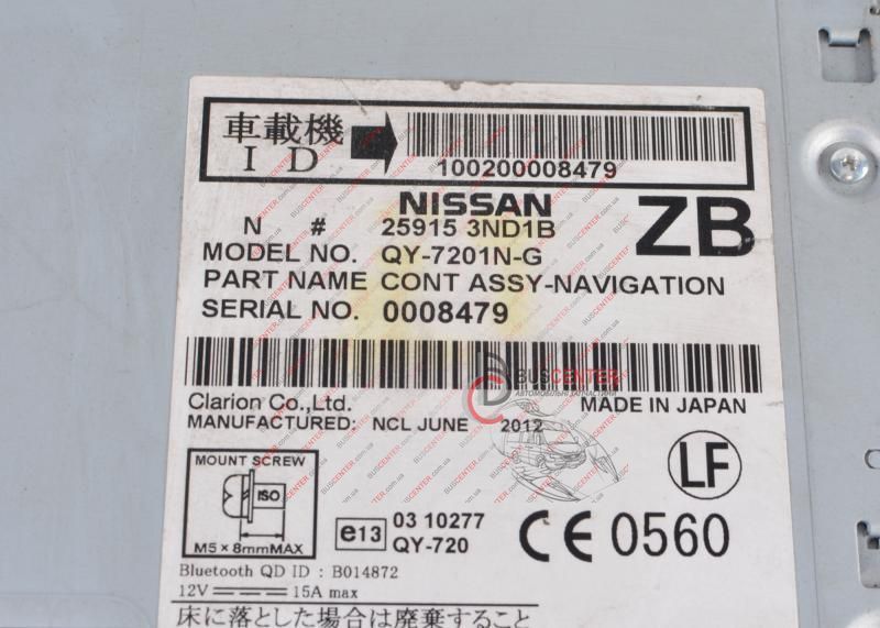 Автомагнитола с навигацией Nissan Leaf 259153ND1B 0008479 141806 фото