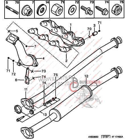 Выпускной коллектор Peugeot Boxer 034175 0341 75 114019 фото