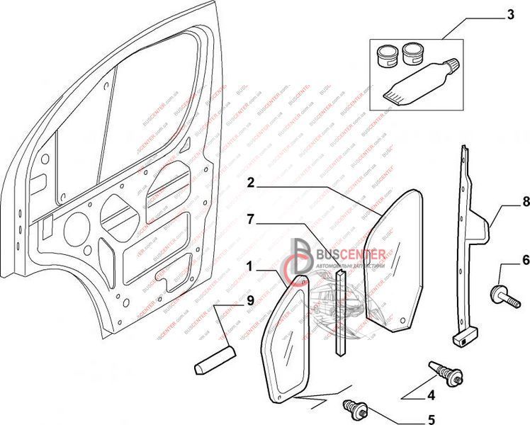 Скло дверей передньої лівої Fiat Ducato 71751340 28729 фото