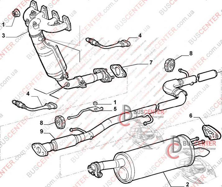 Выпускной коллектор (глушитель с катализатором) Fiat Doblo 51803314 20647 фото