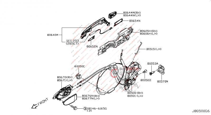 Скоба замка двери (штифт, зацеп, фиксатор) Nissan Leaf 80570AH300 80570-AH300 114506 фото