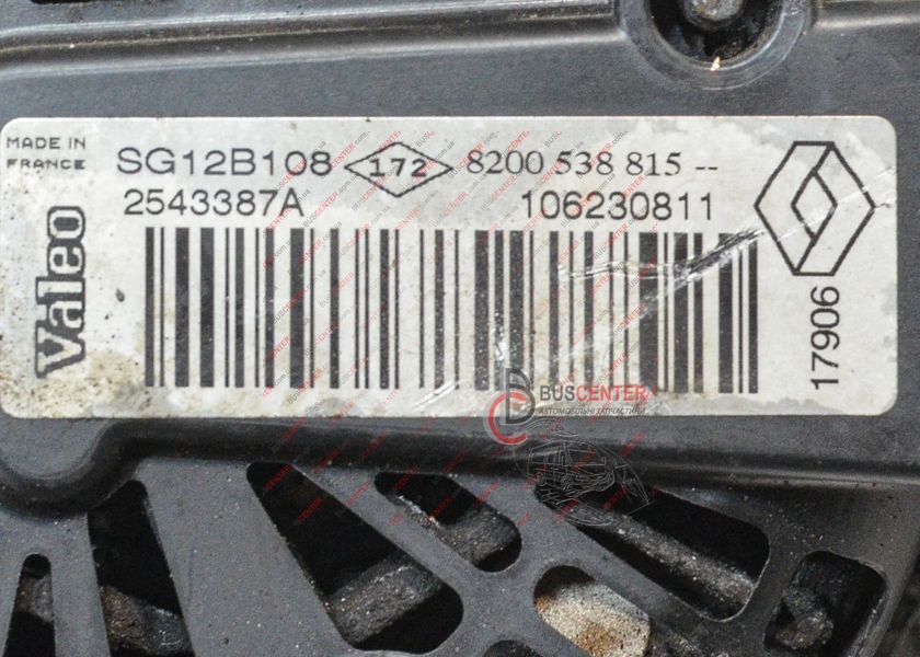 Генератор 125 A Renault Trafic 8200538815 SG12B108 177166 фото