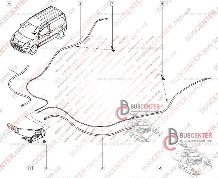 Ручка ручника Renault Kangoo 8200892484 45956 фото