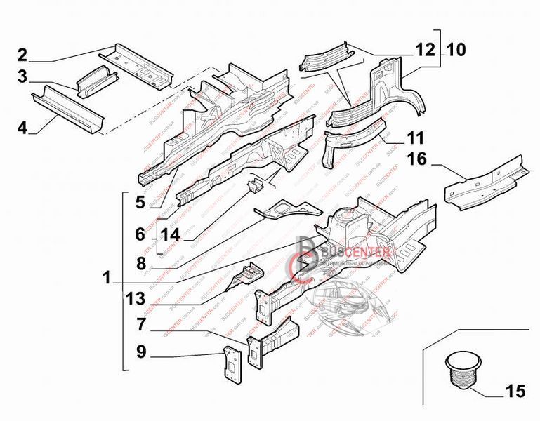 Лонжерон правий ( кузовні деталі) Fiat Ducato 1342952080 69669 фото