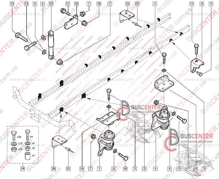 Опорна подушка кабіни задня Renault Mascott 5010435168 55578 фото