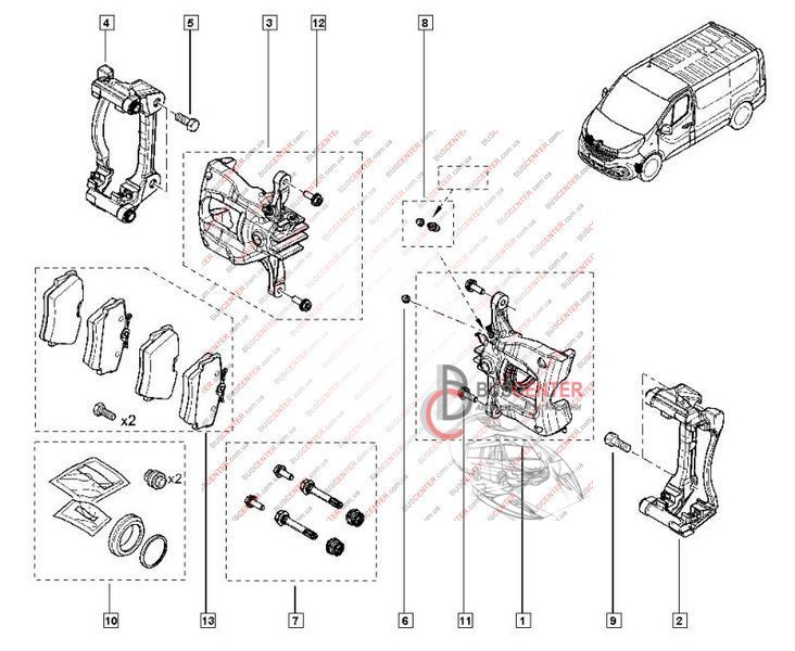 Супорт передній лівий Renault Trafic 410119298R 85202 фото