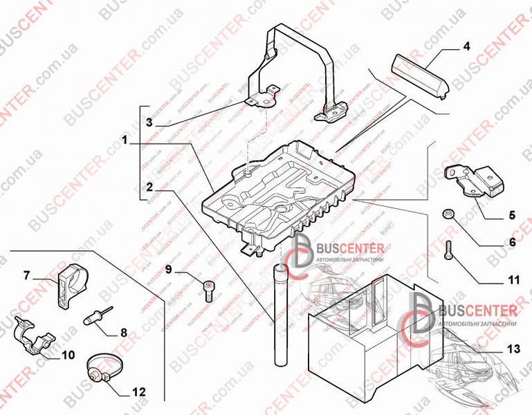 Полиця під акумулятор Fiat Doblo 51827907 54537 фото
