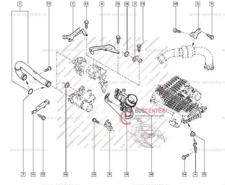 Патрубок турбіни Renault Kangoo 165763328R 73308 фото