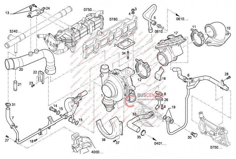 Зливна трубка турбіни Mitsubishi Canter 504334484 121196 фото