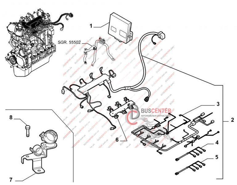Проводка форсунок (бензиновых) Fiat Ducato 504369333 121352 фото