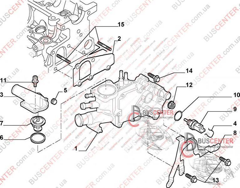 Корпус термостата Fiat Scudo 9643212080 13509 фото