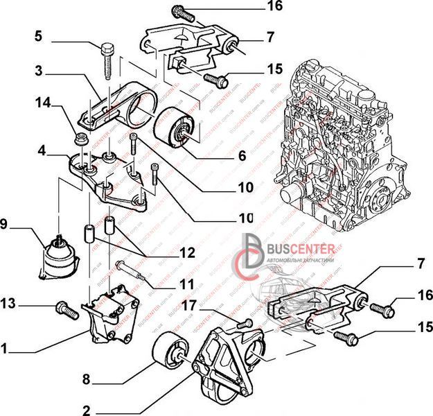 Кронштейн крепления подушки двигателя Fiat Scudo 9648325480 38536 фото