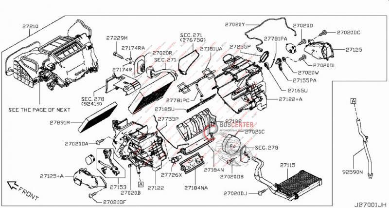 Корпус печки правая сторона (обогревателя салона) Nissan Leaf 271221FC0D 27122-1FC0D 116395 фото