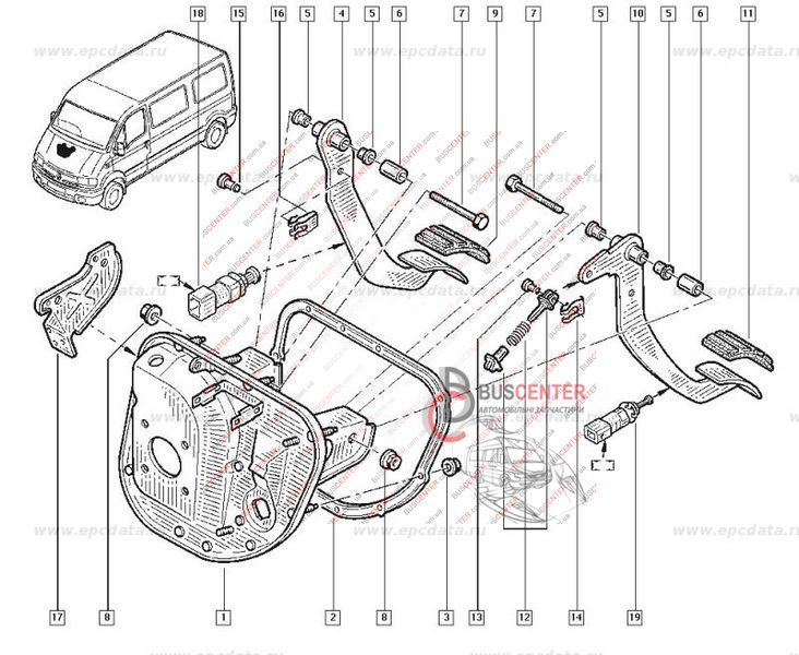 Педаль сцепления Renault Master 7701057711 72050 фото