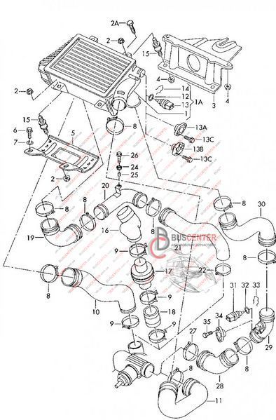 Патрубок інтеркулера Volkswagen Transporter 7D0145838B 69942 фото