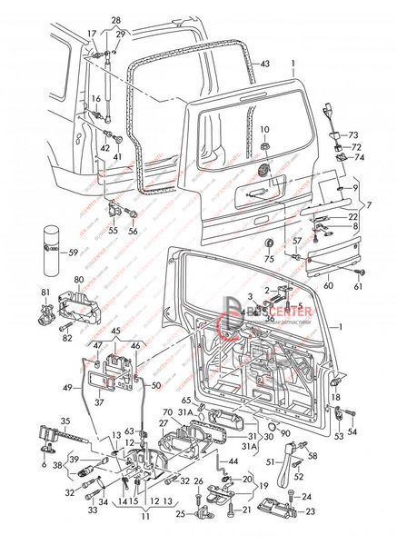 Ручка двери задней наружная ляда Volkswagen Caddy 6X0827565B 41058 фото
